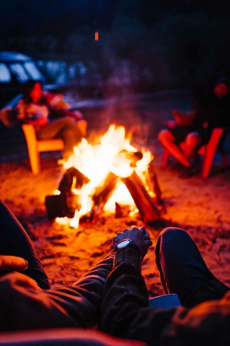 The Wedding Bonfire at sunset