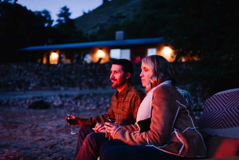 Together, the newly married couple take time for peaceful moments together